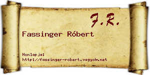Fassinger Róbert névjegykártya