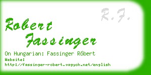 robert fassinger business card